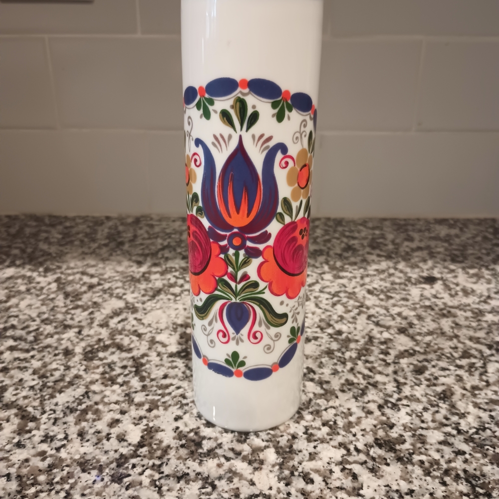 Reutter Porcelain Folk Art Vase from W. Germany